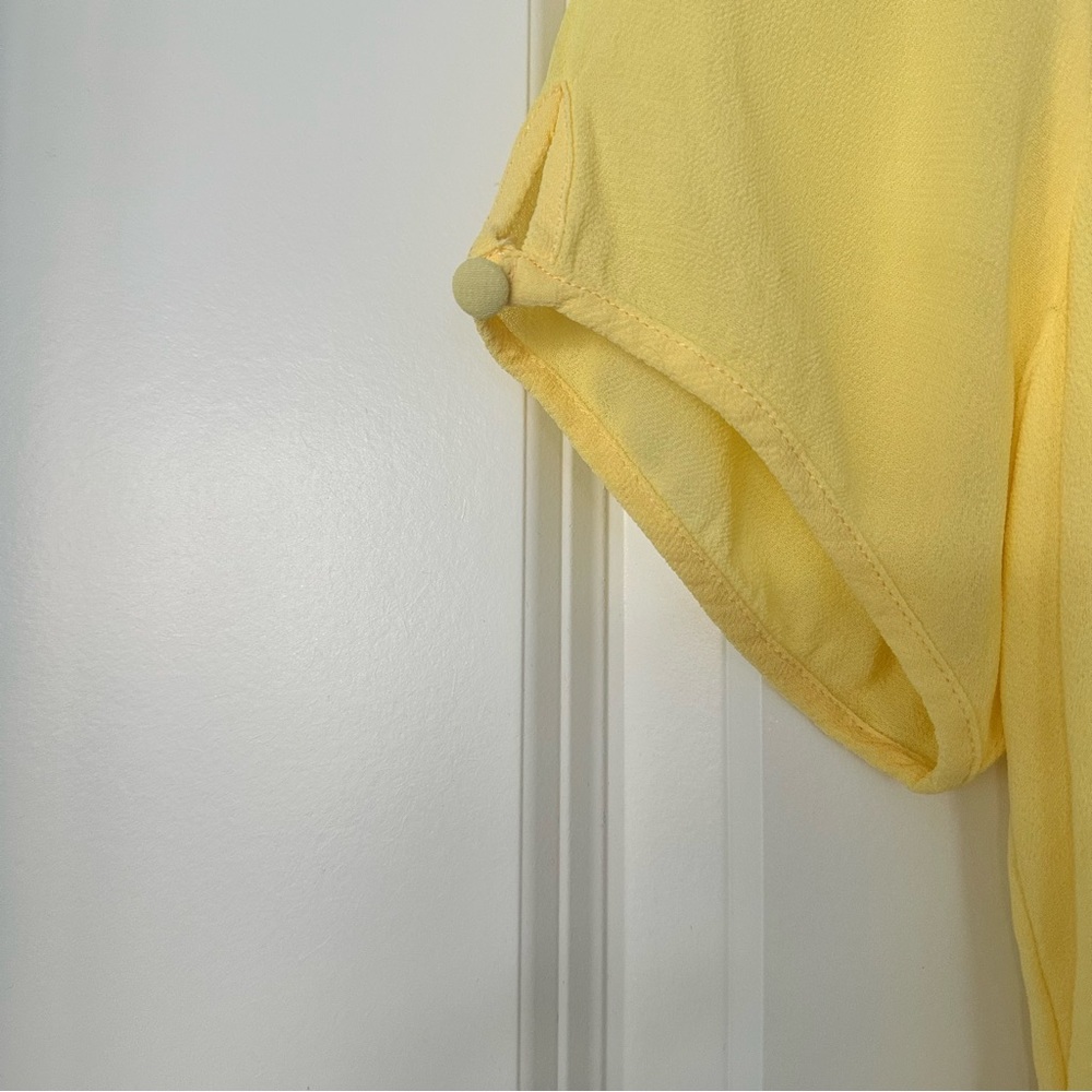 yellow, V-neck, short sleeve, min dress - Picture 4 of 11